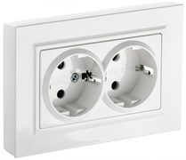 IEK Brite белый розетка 2-места с заземлением, без защитных створок 16А в сборе BR-R21-16-K01-F IEK Brite белый розетка 2-места с заземлением, без защитных створок 16А в сборе BR-R21-16-K01-F