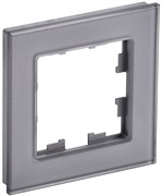 IEK Brite Decor серый глянец стекло рамка 1-местная BR-M12-G-K03 IEK Brite Decor серый глянец стекло рамка 1-местная BR-M12-G-K03