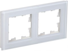 IEK Brite Decor белый глянец стекло рамка 2 места BR-M22-G-K01 IEK Brite Decor белый глянец стекло рамка 2 места BR-M22-G-K01