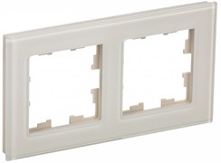 IEK Brite Decor ванильный глянец стекло рамка 2 места BR-M22-G-K10 IEK Brite Decor ванильный глянец стекло рамка 2 места BR-M22-G-K10