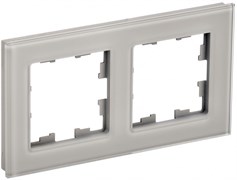 IEK Brite Decor дымчатый глянец стекло рамка 2 места BR-M22-G-K30 IEK Brite Decor дымчатый глянец стекло рамка 2 места BR-M22-G-K30