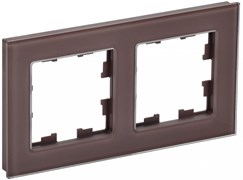 IEK Brite Decor тёмная бронза глянц стекло рамка 2 места BR-M22-G-K45 IEK Brite Decor тёмная бронза глянц стекло рамка 2 места BR-M22-G-K45