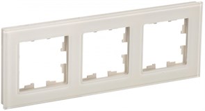 IEK Brite Decor ванильный глянец стекло рамка 3 места BR-M32-G-K10 IEK Brite Decor ванильный глянец стекло рамка 3 места BR-M32-G-K10