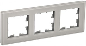 IEK Brite Decor дымчатый глянец стекло рамка 3 места BR-M32-G-K30 IEK Brite Decor дымчатый глянец стекло рамка 3 места BR-M32-G-K30