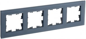 IEK Brite Decor маренго матовый стекло рамка 4-места BR-M42-G-31-K35 IEK Brite Decor маренго матовый стекло рамка 4-места BR-M42-G-31-K35