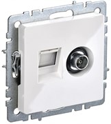 IEK Brite Base белый розетка двойная TV+RJ45 кат.5E BR-AK20-1-K01 IEK Brite Base белый розетка двойная TV+RJ45 кат.5E BR-AK20-1-K01