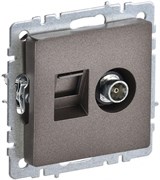 IEK Brite Base тёмная бронза розетка двойная TV+RJ45 кат.5E BR-AK20-1-K45 IEK Brite Base тёмная бронза розетка двойная TV+RJ45 кат.5E BR-AK20-1-K45