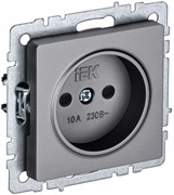 IEK Brite Base сталь розетка без заземления, со шторками, 10А BR-R13-10-K46 IEK Brite Base сталь розетка без заземления, со шторками, 10А BR-R13-10-K46
