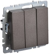 IEK Brite Base тёмная бронза выключатель 3 клавишный 10А BR-V30-0-10-K45 IEK Brite Base тёмная бронза выключатель 3 клавишный 10А BR-V30-0-10-K45
