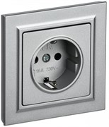 IEK Brite Base алюминий розетка с заземлением и шторками, 16А в сборе BR-R14-16-K47-F IEK Brite Base алюминий розетка с заземлением и шторками, 16А в сборе BR-R14-16-K47-F