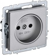 IEK Brite Base алюминий розетка без заземления, со шторками, 10А BR-R13-10-K47 IEK Brite Base алюминий розетка без заземления, со шторками, 10А BR-R13-10-K47
