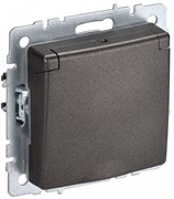 IEK Brite Base тёмная бронза розетка 1-м с заземлением, с защитными шторками и крышкой 16А IP44 BR-R16-16-44-K45 IEK Brite Base тёмная бронза розетка 1-м с заземлением, с защитными шторками и крышкой 16А IP44 BR-R16-16-44-K45