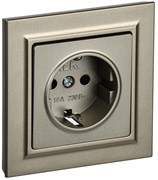 IEK Brite шампань розетка с заземлением, с защ.шторк. 16А в сборе BR-R14-16-K37-F IEK Brite шампань розетка с заземлением, с защ.шторк. 16А в сборе BR-R14-16-K37-F