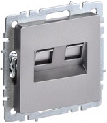 IEK Brite Base сталь розетка компьютерная двойная RJ45 кат.5E BR-K20-1-K46 IEK Brite Base сталь розетка компьютерная двойная RJ45 кат.5E BR-K20-1-K46