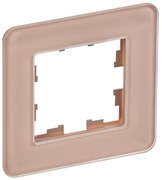 IEK Brite Decor дымчатый матовый стекло скруглённые углы рамка 1-местная BR-M12-G-41-K97 IEK Brite Decor дымчатый матовый стекло скруглённые углы рамка 1-местная BR-M12-G-41-K97