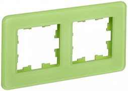 IEK Brite Decor эко грин матовый стекло скруглённые углы рамка 2-местная BR-M22-G-41-K06 IEK Brite Decor эко грин матовый стекло скруглённые углы рамка 2-местная BR-M22-G-41-K06