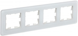 IEK Brite Decor белый матовый стекло скруглённые углы рамка 4 места BR-M42-G-41-K01 IEK Brite Decor белый матовый стекло скруглённые углы рамка 4 места BR-M42-G-41-K01