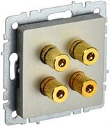 IEK Brite Base шампань аудиорозетка 4-места BR-S40-K37 IEK Brite Base шампань аудиорозетка 4-места BR-S40-K37