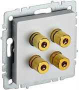 IEK Brite Base алюминий аудиорозетка 4-места BR-S40-K47 IEK Brite Base алюминий аудиорозетка 4-места BR-S40-K47