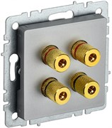 IEK Brite Base сталь аудиорозетка 4-места BR-S40-K46 IEK Brite Base сталь аудиорозетка 4-места BR-S40-K46