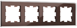 IEK Brite Decor тёмная бронза глянц стекло рамка 4 места BR-M42-G-K45 IEK Brite Decor тёмная бронза глянц стекло рамка 4 места BR-M42-G-K45