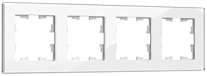 IEK Brite Decor белый глянец стекло рамка 4 места BR-M42-G-K01 IEK Brite Decor белый глянец стекло рамка 4 места BR-M42-G-K01
