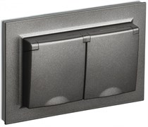 IEK Brite тёмная бронза розетка 2-я с кр. 16А в сборе IP44 BR-R26-16-44-K45-F IEK Brite тёмная бронза розетка 2-я с кр. 16А в сборе IP44 BR-R26-16-44-K45-F