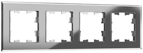 IEK Brite Decor серый глянец стекло рамка 4 места BR-M42-G-K03 IEK Brite Decor серый глянец стекло рамка 4 места BR-M42-G-K03