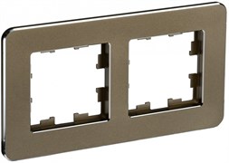 IEK Brite Decor латунь металл скруглённые углы рамка 2 места BR-M22-M-01-K49 IEK Brite Decor латунь металл скруглённые углы рамка 2 места BR-M22-M-01-K49