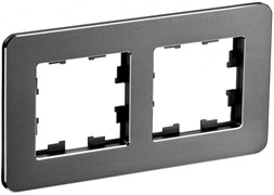 IEK Brite Decor титан металл скруглённые углы рамка 2 места BR-M22-M-01-K48 IEK Brite Decor титан металл скруглённые углы рамка 2 места BR-M22-M-01-K48