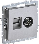 IEK Brite Base алюминий розетка двойная TV+RJ45 кат.5E BR-AK20-1-K47 IEK Brite Base алюминий розетка двойная TV+RJ45 кат.5E BR-AK20-1-K47