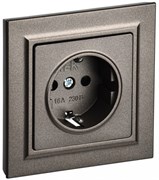 IEK Brite тёмная бронза розетка с заземлением и шторками, 16А в сборе BR-R14-16-K45-F IEK Brite тёмная бронза розетка с заземлением и шторками, 16А в сборе BR-R14-16-K45-F