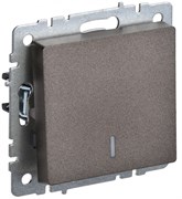 IEK Brite Base тёмная бронза выключатель 1-клавишный, проходной с индикацией 10А BR-V12-1-10-K45 IEK Brite Base тёмная бронза выключатель 1-клавишный, проходной с индикацией 10А BR-V12-1-10-K45