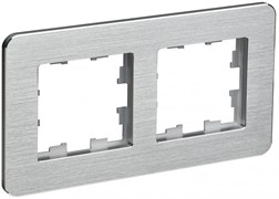 IEK Brite Decor алюминий металл круглённые углы рамка 2 места BR-M22-M-21-K47 IEK Brite Decor алюминий металл круглённые углы рамка 2 места BR-M22-M-21-K47
