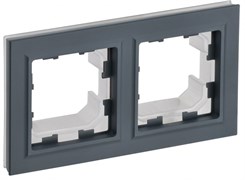 IEK Brite Base графит рамка 2 места IP44 BR-M22-44-K53 IEK Brite Base графит рамка 2 места IP44 BR-M22-44-K53