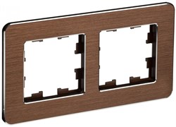 IEK Brite Decor коричневый металлскруглённые углы рамка 2-местная BR-M22-M-21-K30 IEK Brite Decor коричневый металлскруглённые углы рамка 2-местная BR-M22-M-21-K30