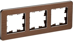 IEK Brite Decor коричневый металл скруглённые углы рамка 3-местная BR-M32-M-21-K30 IEK Brite Decor коричневый металл скруглённые углы рамка 3-местная BR-M32-M-21-K30