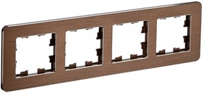 IEK Brite Decor коричневый металл скруглённые углы рамка 4-места BR-M42-M-21-K30 IEK Brite Decor коричневый металл скруглённые углы рамка 4-места BR-M42-M-21-K30