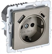 IEK Brite Base шампань розетка с заземлением и шторками, 16А с USB A+C 18Вт BR-R14-16-U22-018-K37 IEK Brite Base шампань розетка с заземлением и шторками, 16А с USB A+C 18Вт BR-R14-16-U22-018-K37