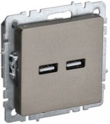 IEK Brite Base шампань розетка USB A+A 3,1А BR-U21-D31-K37 IEK Brite Base шампань розетка USB A+A 3,1А BR-U21-D31-K37
