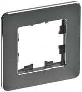 IEK Brite Decor титан металл скруглённые углы рамка 1 место BR-M12-M-01-K48 IEK Brite Decor титан металл скруглённые углы рамка 1 место BR-M12-M-01-K48