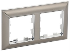 IEK BRITE Рамка 2-мест. РУ-2-Бр хром/никель BR-M22-12-4-K23 IEK BRITE Рамка 2-мест. РУ-2-Бр хром/никель BR-M22-12-4-K23