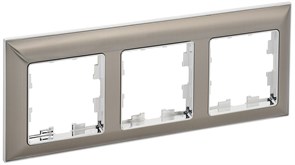 IEK BRITE Рамка 3-мест. РУ-3-Бр хром/никель BR-M32-12-4-K23 IEK BRITE Рамка 3-мест. РУ-3-Бр хром/никель BR-M32-12-4-K23