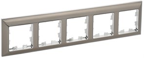 IEK BRITE Рамка 5-мест. РУ-5-Бр хром/никель BR-M52-12-4-K23 IEK BRITE Рамка 5-мест. РУ-5-Бр хром/никель BR-M52-12-4-K23