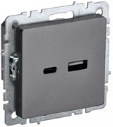 IEK Brite Base сталь розетка USB A+C 18Вт BR-U22-018-K46 IEK Brite Base сталь розетка USB A+C 18Вт BR-U22-018-K46