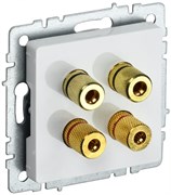 IEK Brite Base белый аудиорозетка 4-места BR-S40-K01 IEK Brite Base белый аудиорозетка 4-места BR-S40-K01