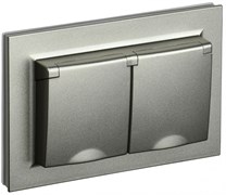 IEK Brite шампань розетка 2-местная с заземлением, с защитными шторками и крышкой 16А в сборе IP44 BR-R26-16-44-K37-F IEK Brite шампань розетка 2-местная с заземлением, с защитными шторками и крышкой 16А в сборе IP44 BR-R26-16-44-K37-F