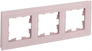 IEK Brite Decor розовый матовый стекло рамка 3-местная BR-M32-G-31-K14 IEK Brite Decor розовый матовый стекло рамка 3-местная BR-M32-G-31-K14