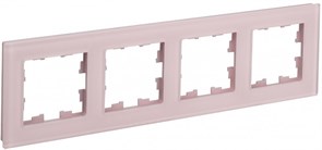 IEK Brite Decor розовый матовый стекло рамка 4-места BR-M42-G-31-K14 IEK Brite Decor розовый матовый стекло рамка 4-места BR-M42-G-31-K14