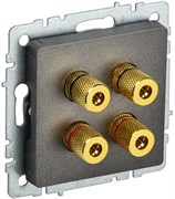 IEK Brite Base тёмная бронза аудиорозетка 4-места BR-S40-K45 IEK Brite Base тёмная бронза аудиорозетка 4-места BR-S40-K45